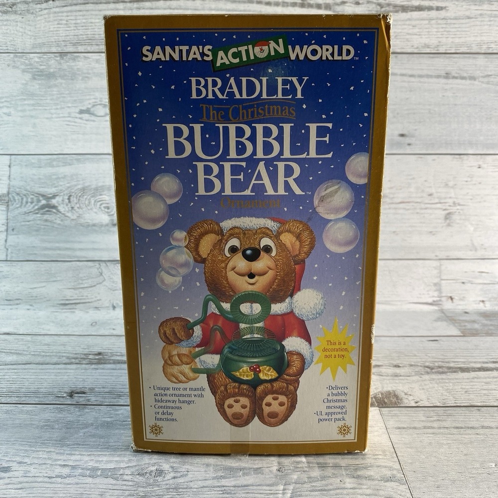 Vintage Bradley The Christmas Bubble Bear 1994 Santas Action World Untested
